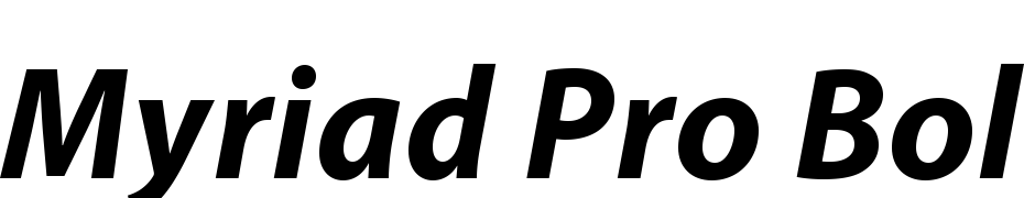 Myriad Pro Bold Italic Font Download Free